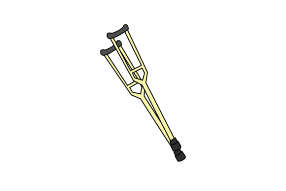 Crutches Medical Hospital Icon Graphic