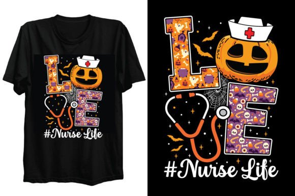 LOVE Nurse Halloween Pumpkin T Shirt