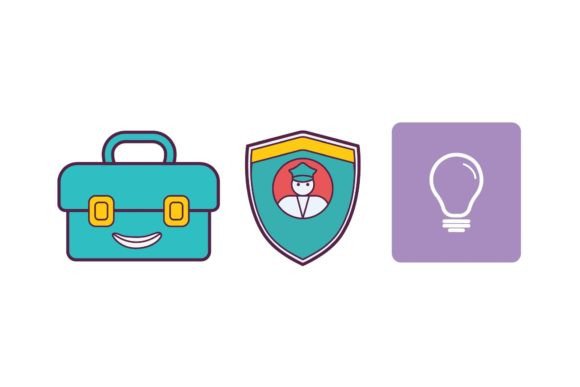 Medical Supplies Bag Light Icon Set