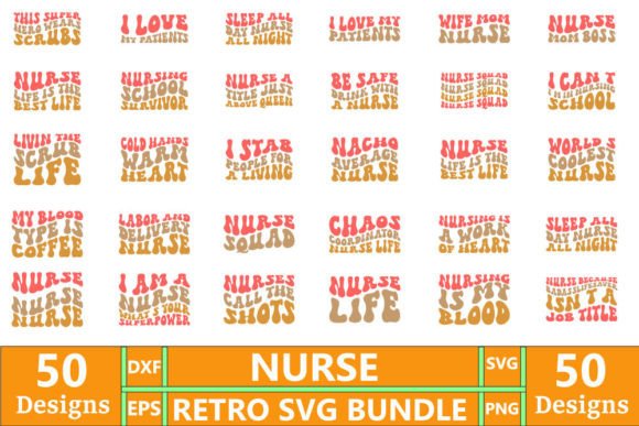 Nurse Retro T-shirt Design Bundle