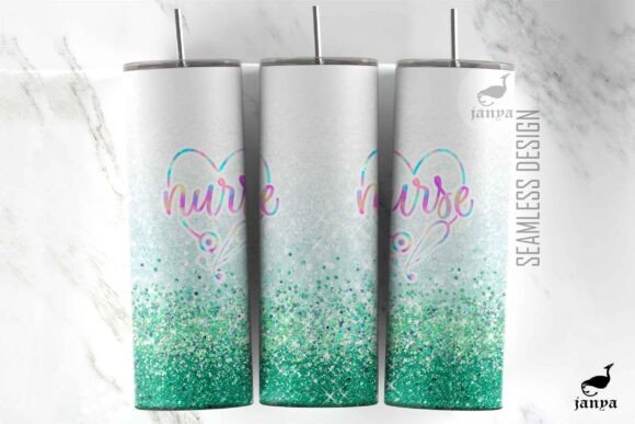 Nurse Valentine Heart Background Tumbler