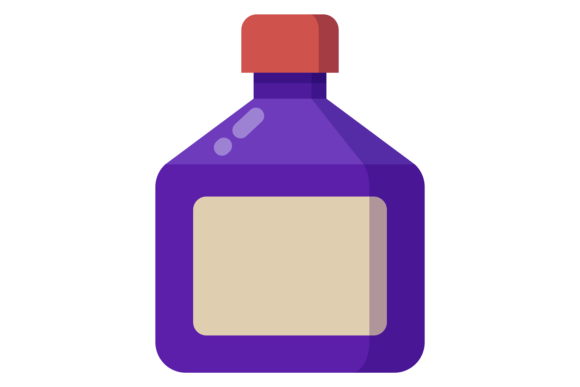 Plastic Bottle Flat Icon: Medical Liquid