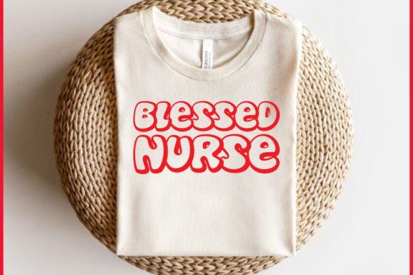 Retro Nurse T-shirt Design, Blessed Nurs